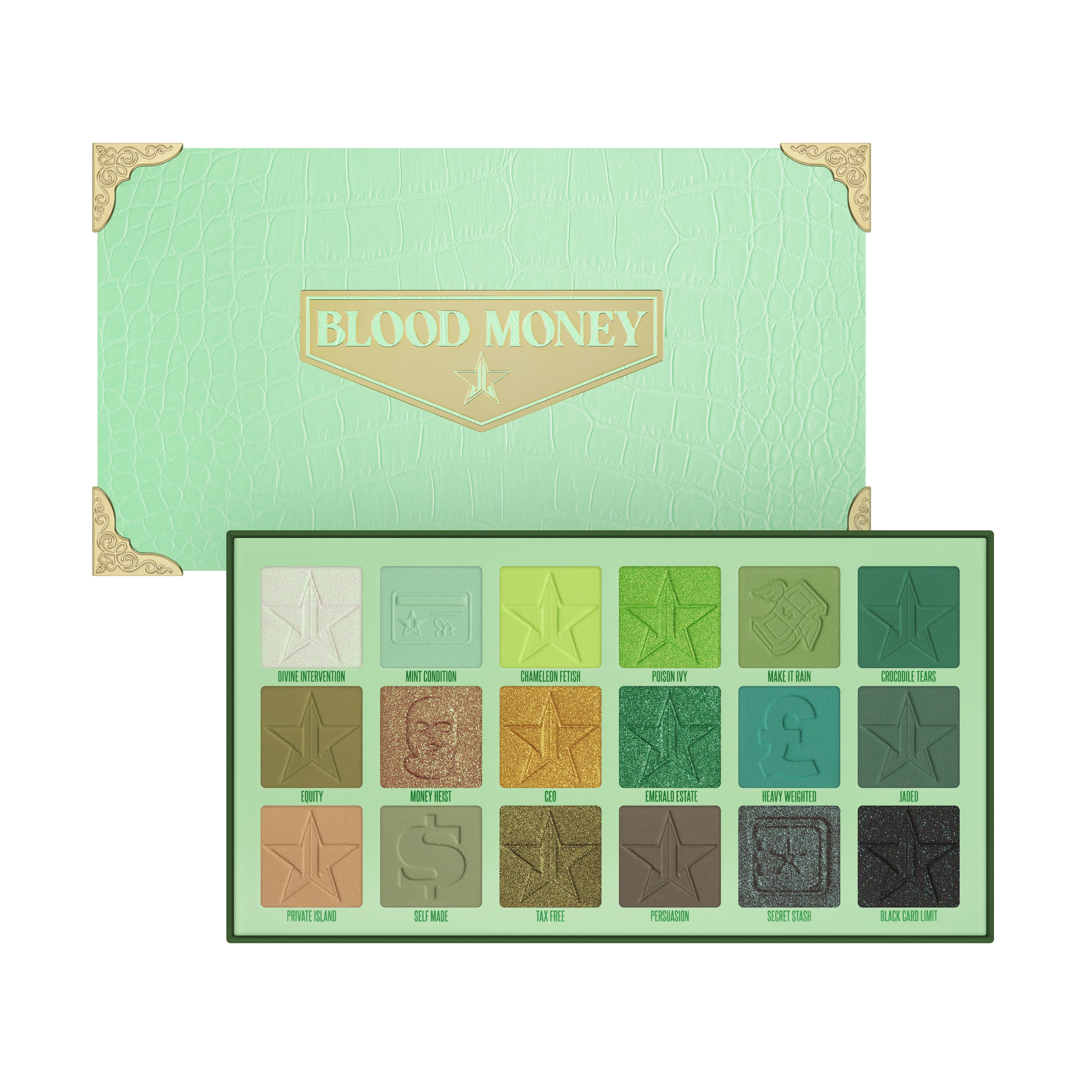 Мани стар. Палетка теней для век Jeffree Star Blood money Palette. Палетка Jeffree Star Blood money. Jeffree Star Cosmetics палетка теней. Джефри стра палеька зелёная.