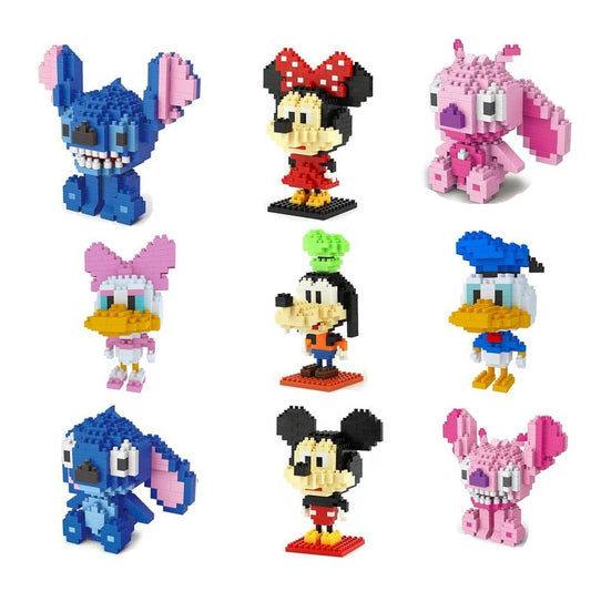 Custom Moc Same As Major Brands! 2882pcs+ 1044 Guitar Stitch Series Diamond Building Block Micro Lilo &; Stitch Figure Cute 3D Model for Mini Bricks