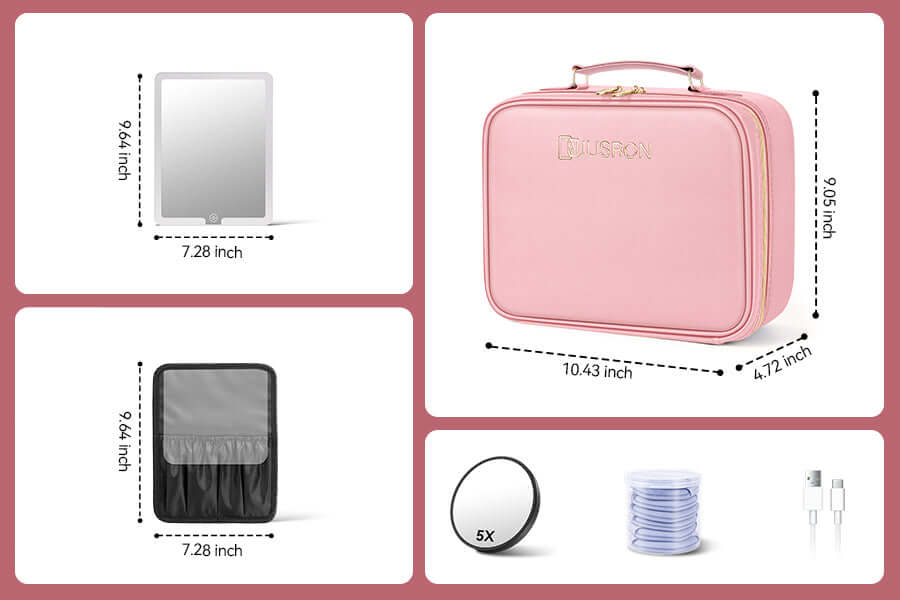 JUSRON 2024 New Pink Makeup Bag_Perfect Blend of Style and Portability