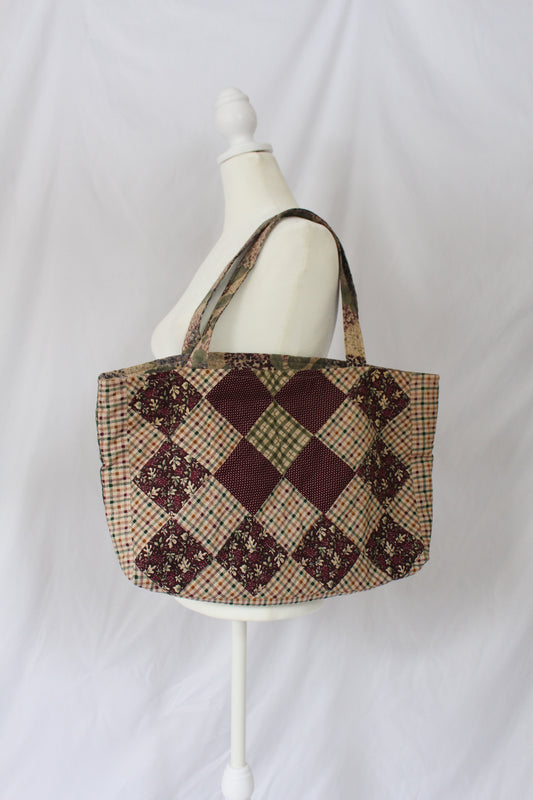 Checkered Pattern Bucket Bag, Vintage Style Shoulder Bag, Trendy