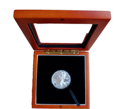 Wooden Display case for Silver Eagle coins