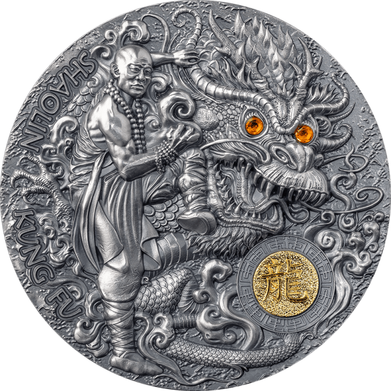 2024 Dragon Mandala Collection 2 oz Antique Finish Silver Coin 