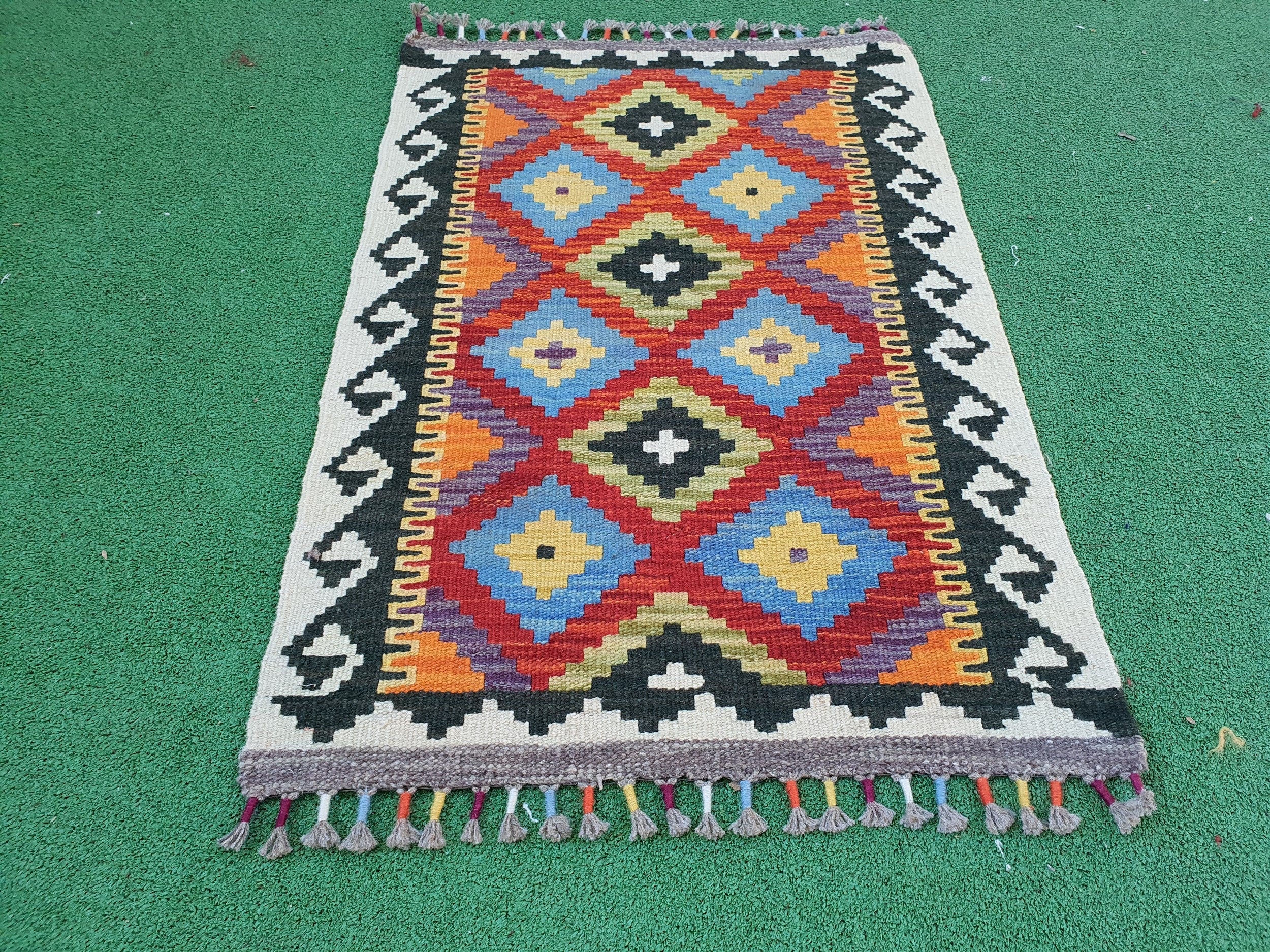 9 x 14 Vintage Afghan Kilim Rug 78008