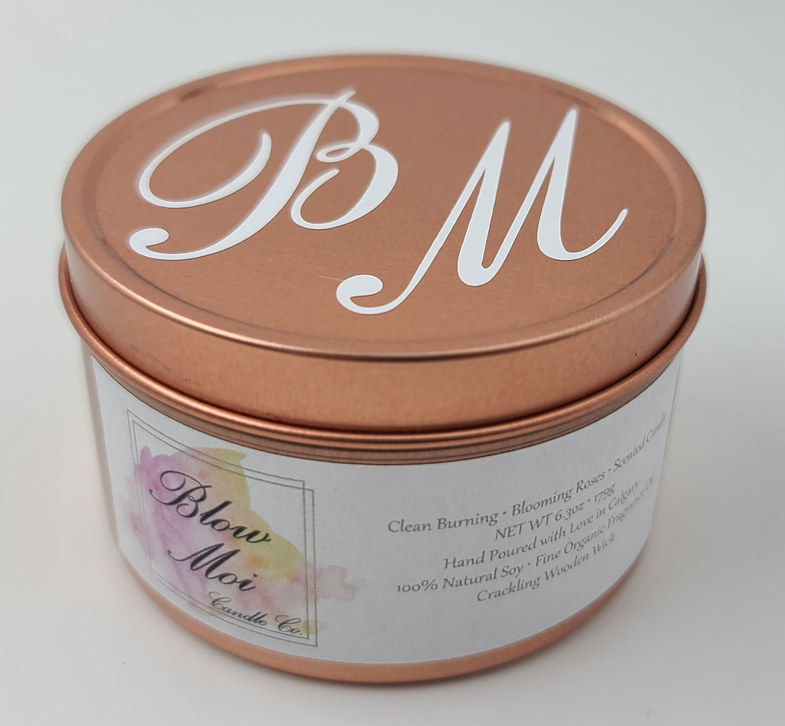 Silver Metal Tin - 8oz - Scented Candle - ECO Cotton Wick – Blow Moi Candle  Co.