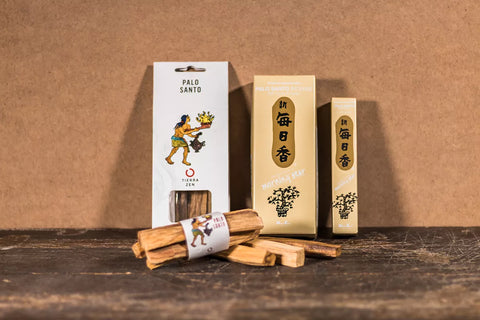 Produits Tierra Zen à base de palo santo : bâtonnets et encens