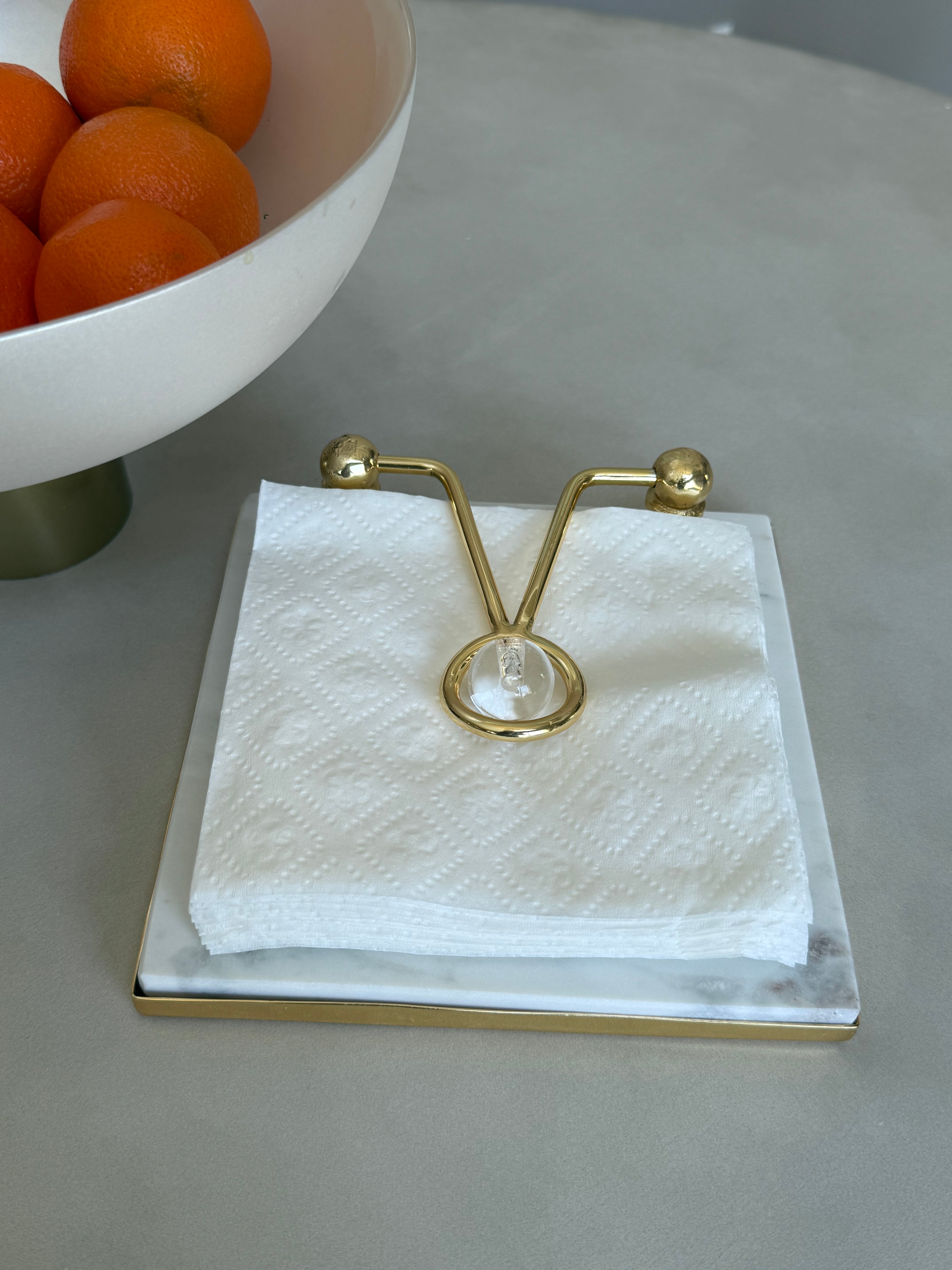 Square Napkin Holder Whit Clear Ball