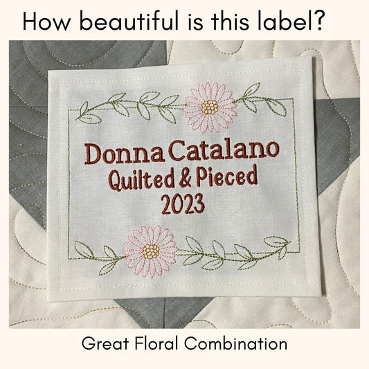 Custom Machine Embroidered Quilt Labels
