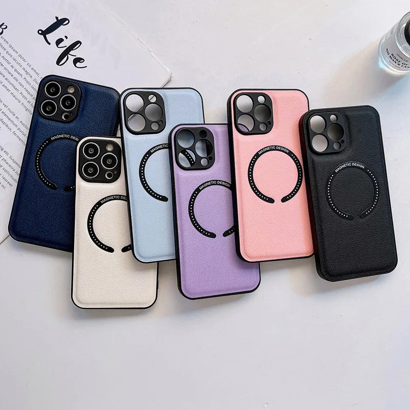 Plating Magnetic on Wireless Charger Case For iPhone 14 13 12 11 Pro XS Max X XR 7 8 Plus Luxury Case Cover on iphone 14 13 Pro