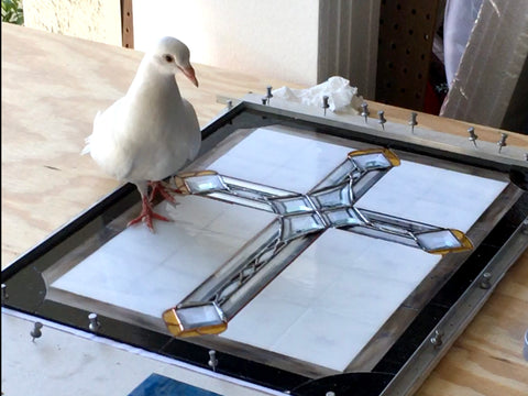 White Dove on my Cross Panel