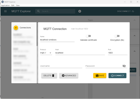 mqtt explorer localhost