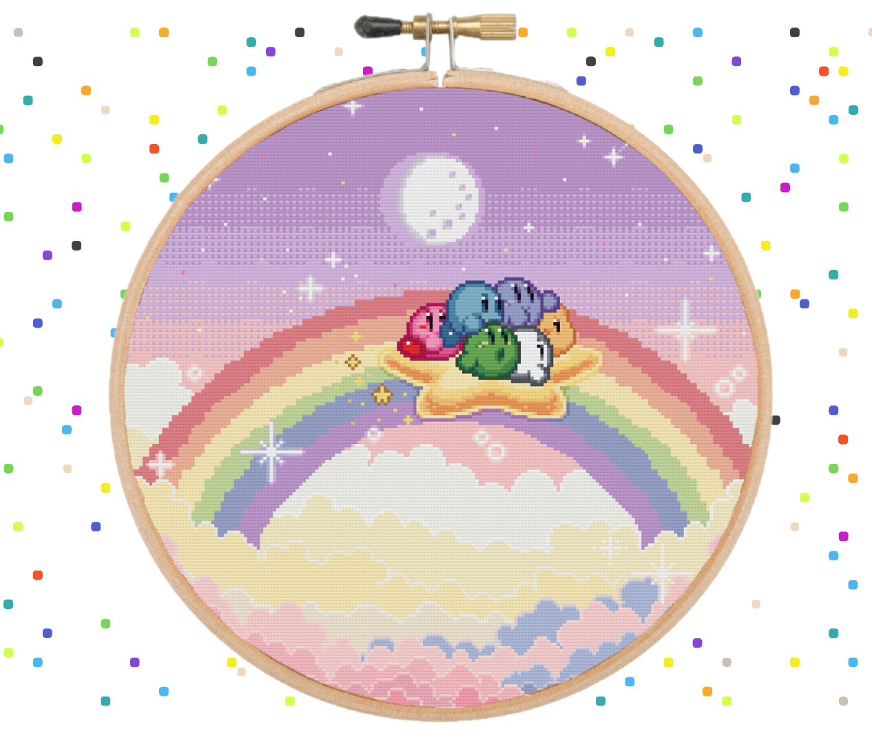 Pastel Rainbow - Kirby - Cross Stitch Pattern PDF Downloadable – Stitch To  The Past