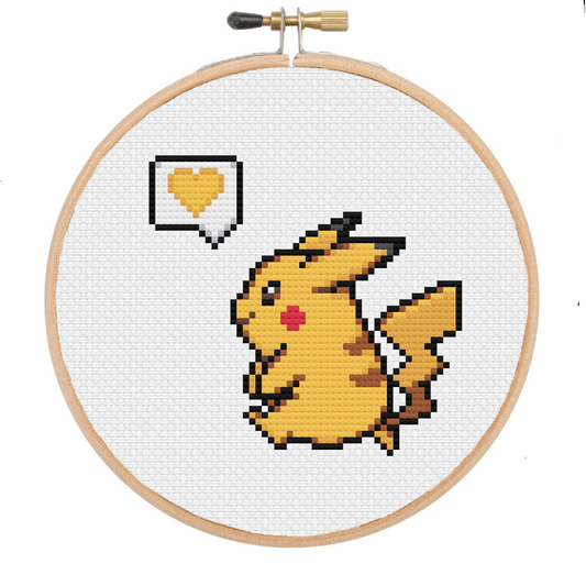 Flying Pikachu from Pokemon Yellow cross stitch by Lil-Samuu
