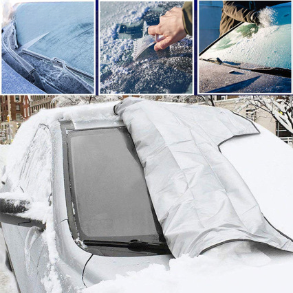 Pare-brise magnétique pour voiture, pare-brise, glace, neige, poussière,  pare-soleil, demi-couverture, crème H01