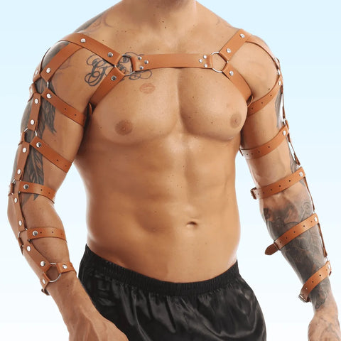 man-wearing-vegan-leather-harness