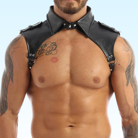 collared-shirt-leather-fashion-harness