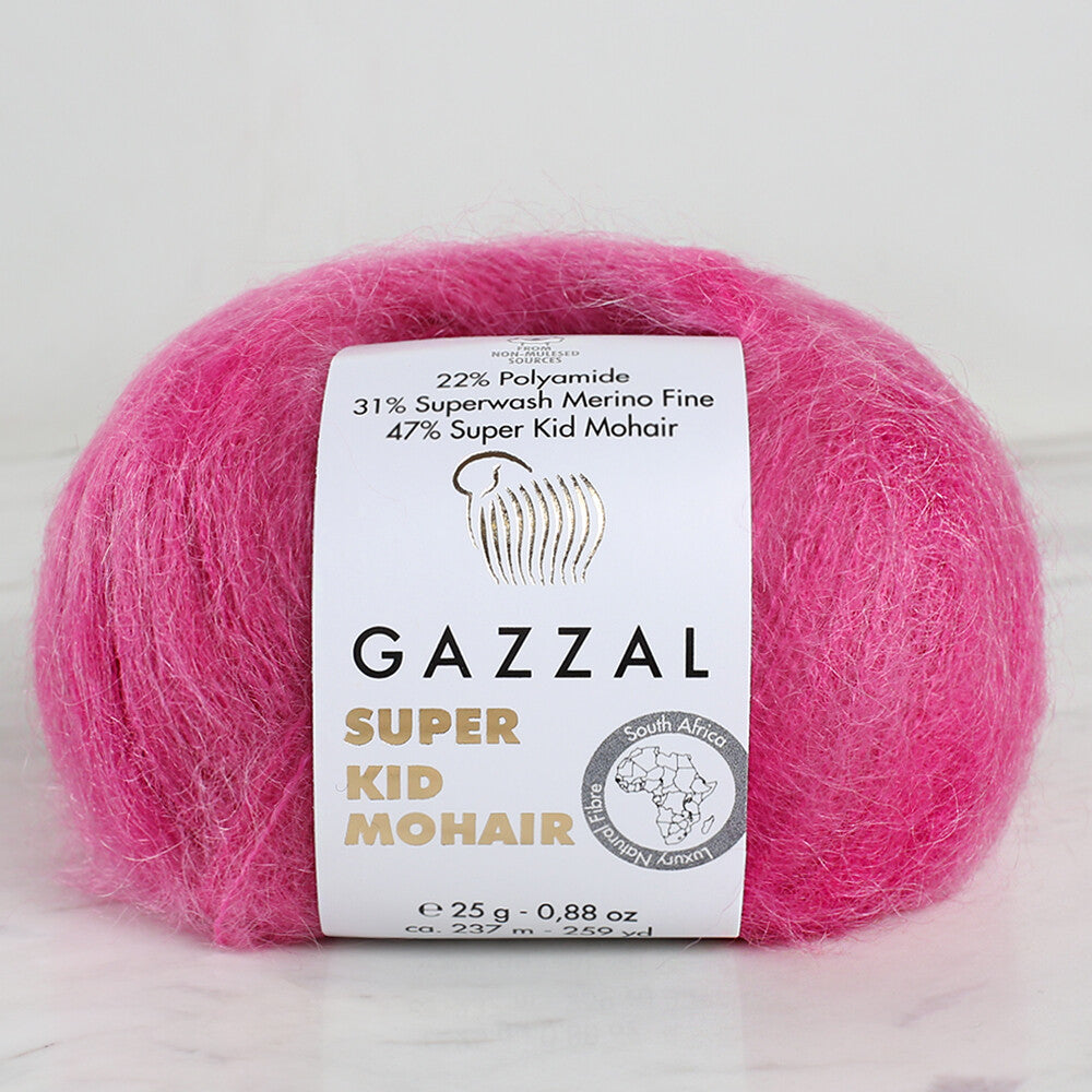 Gazzal Super Kid Mohair 25 Gr Knitting Yarn, Stone - 64407