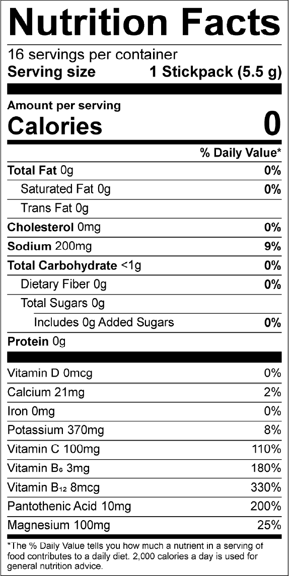 Lean Hydration Daily Pineapple Mango Supplement Facts