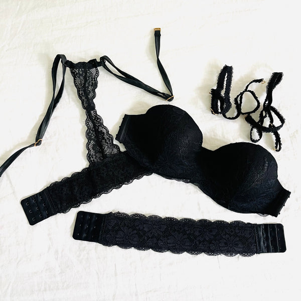 Angelina Matching Bra and Thong Set with Lace Accent Detail