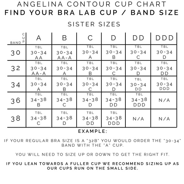 Band Size And Cup Size Chart