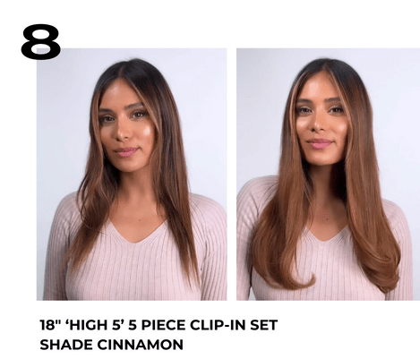 Clip-in hair extensions transformation 8