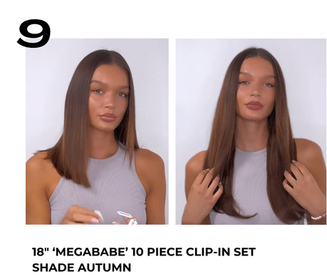 Clip-in hair extensions transformation 9