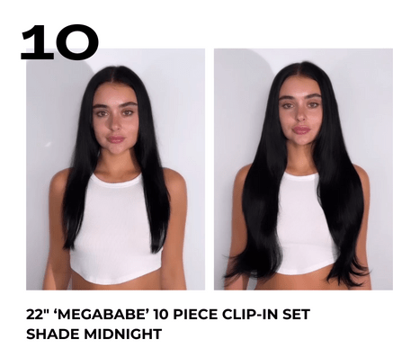 Clip-in hair extensions transformation 10