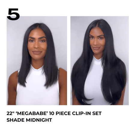 Clip-in hair extensions transformation 5