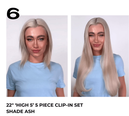 Clip-in hair extensions transformation 6