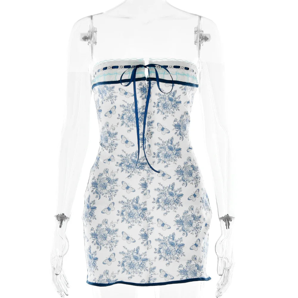 Floral Print Backless Summer Dress - Stylish Off-Shoulder Design