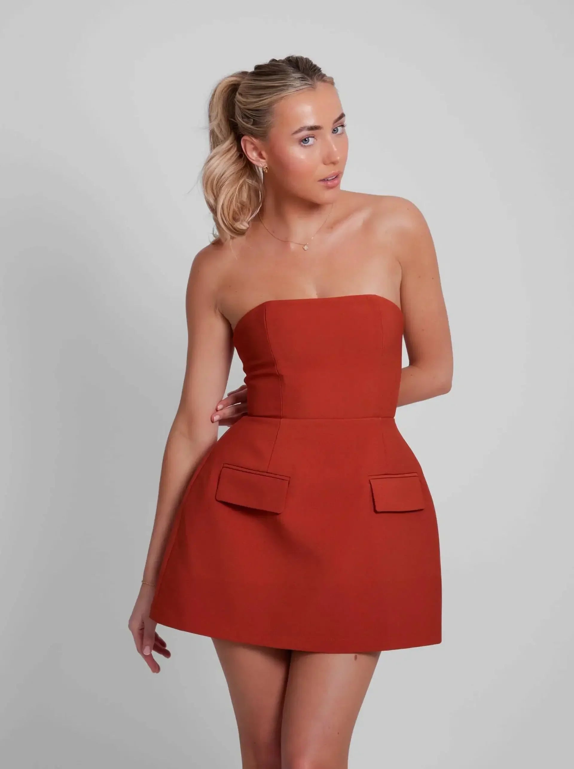 Strapless High Waist A-Line Mini Dress for Women - Elegant and Sexy - Image 10