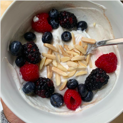 Yogurt and berries