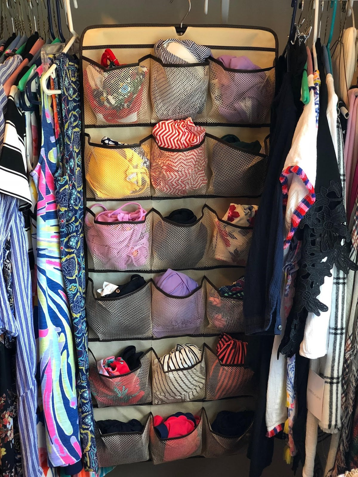 Bathing suits in the closet