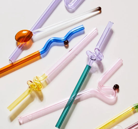 Colourful Glass Straws with a Twist – Luna Curates