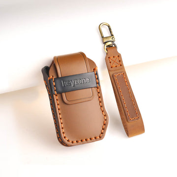 Keycare car leather keychain metal alloy buckle key holder keyring org