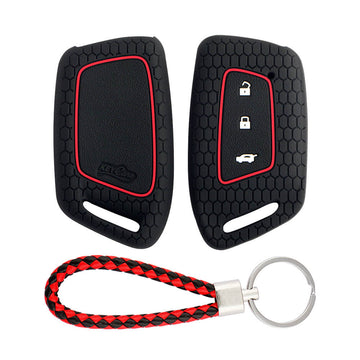 Keycare Italian leather key cover for MG Hector 3 button smart key (ITL64)