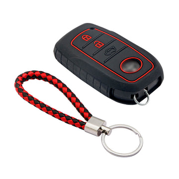 Volkswagen New Flip Key Premium Metal Alloy Keycase with Holder & Rope Chain