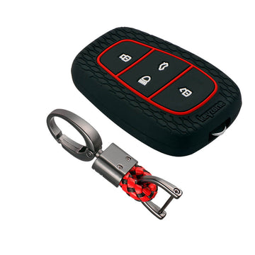 Keycare Duo style key cover fit for : Tata Nexon, Altroz, Harrier, Tigor  Bs6, Safari Gold, Punch, Tigor Ev, Safari 2021 4 button smart key (KC-D 03)