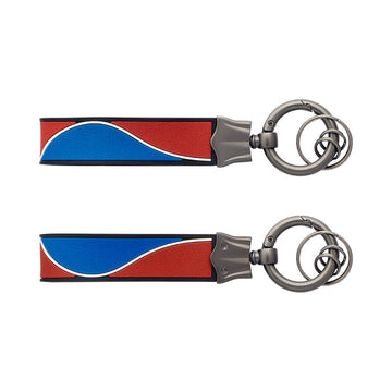 Garhelper Car Accessories Key Holder for Men Women Orange Metal Waistband Blue Double Layer Anti-loss Chain Black Keychain, Men's, Size: 6.8