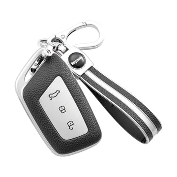 Keycare Italian leather key cover for MG Hector 3 button smart key (ITL64)