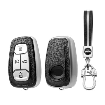Keycare TPU Key Cover and Keychain For Tata : Nexon, Harrier, Tigor BS