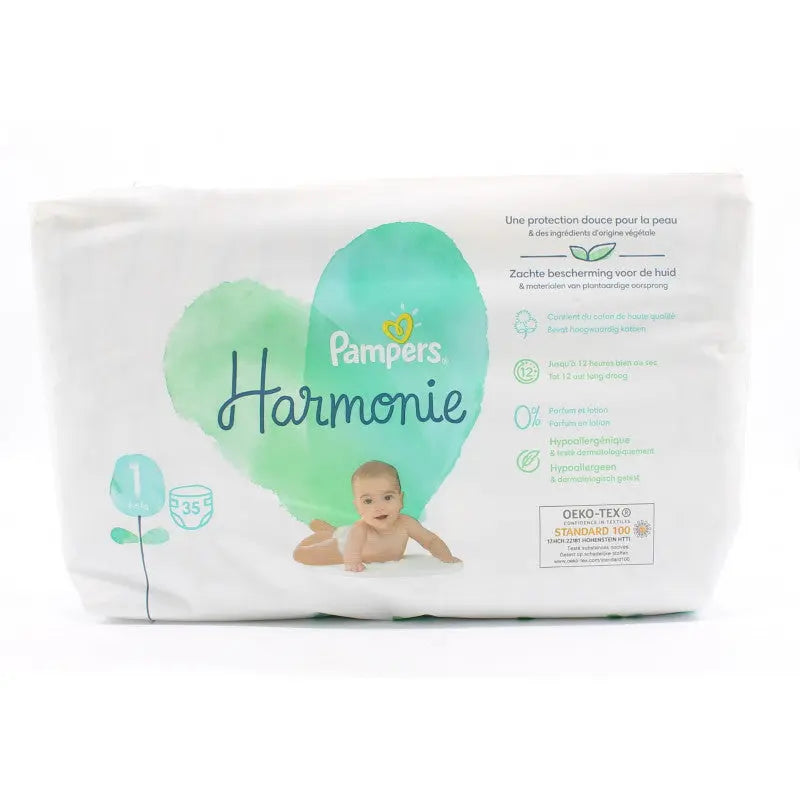 PAMPERS Harmonie couches taille 1 (2-5kg) 35 couches pas cher