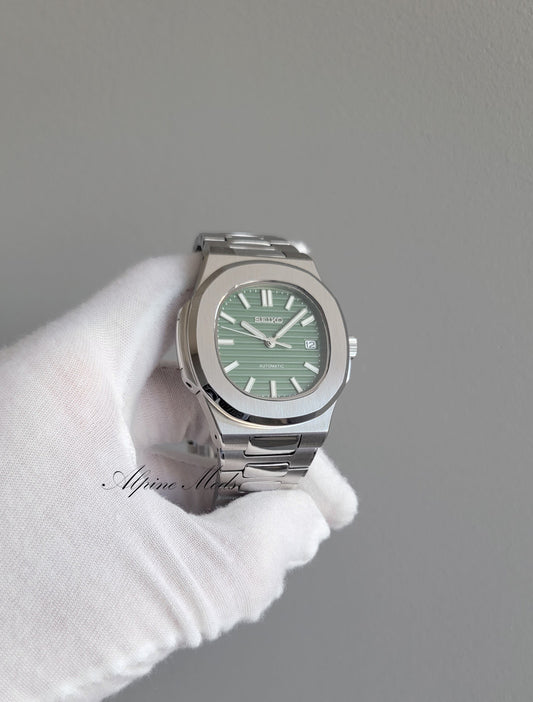 Seikonaut Mod Seiko Tiffany Dial  Patek Philippe Nautilus Homage – Almond  Mods