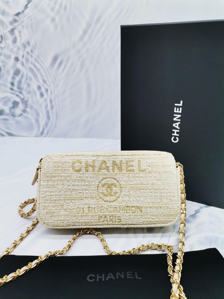 Chanel Deauville Double Zip Clutch Chain Bag – Reeluxs Luxury Malaysia