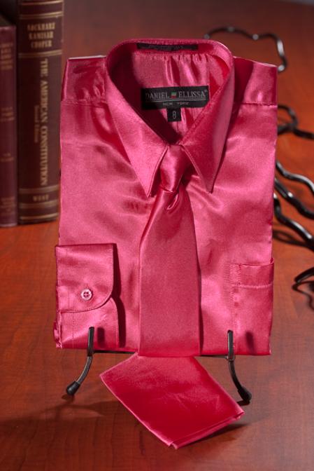 Satin Pink Dress Shirt
