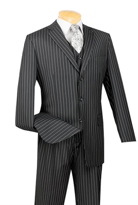 Black Striped Wedding Suit