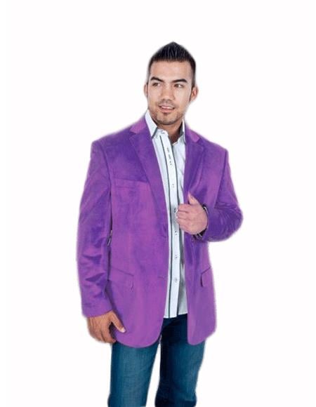 Mens 2 Button Sport Jacket Purple