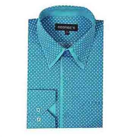 Mens-Aqua-Color-Dress-Shirt