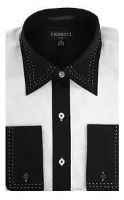 mens black and white shirt