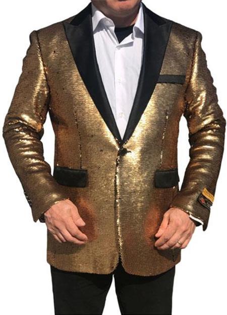 One Button Gold Color Suit