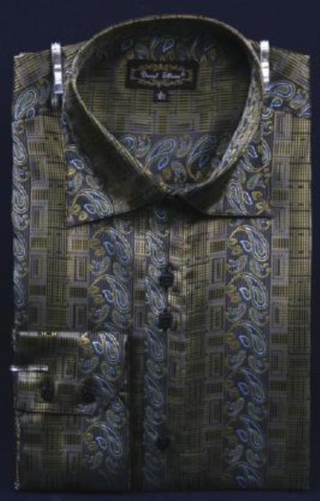 Mens-Green-Fiber-Dress-Shirt